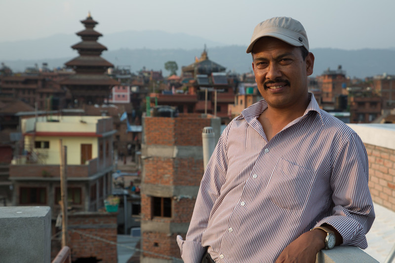 Rishi Timila runs a small family company selling spices out of the family home in a village near Bhaktapur. He has also been a community volunteer for the Family Planning Association of Nepal (FPAN) for 20 years. 