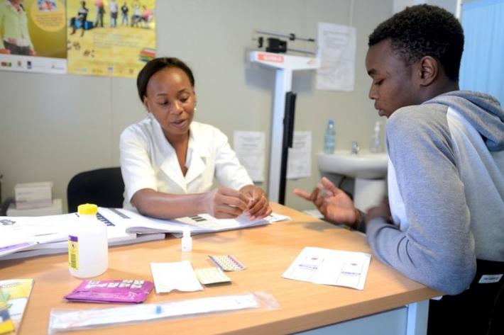 18 year old Yuran Nhaquila* gets a HIV test at the Amodefa clinic in Maputo. 
