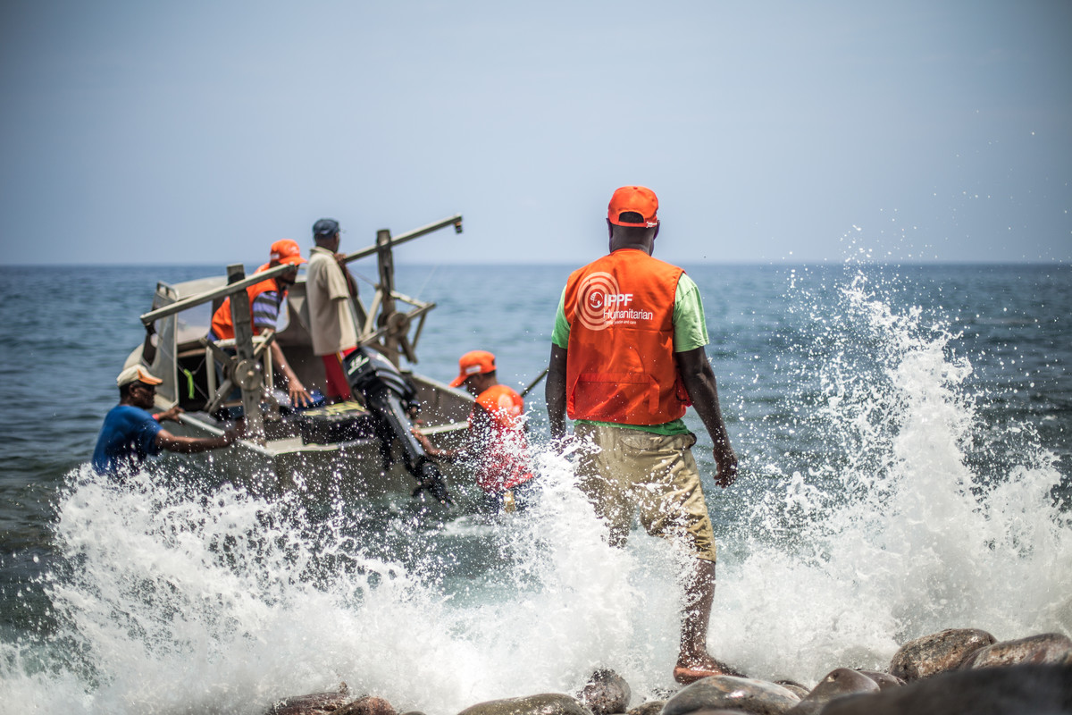 Delivering supplies to Vanuatu 