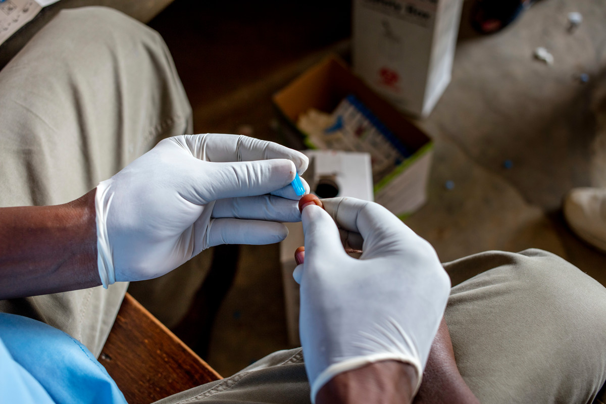 HIV test being administered 