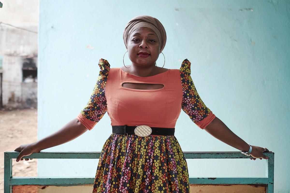 Peer educator and English language student Gertrude Zouakeu Noutcha, 29, at Mimboman clinic in Yaounde, Cameroon