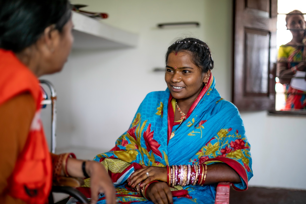 woman in India at a clinic 