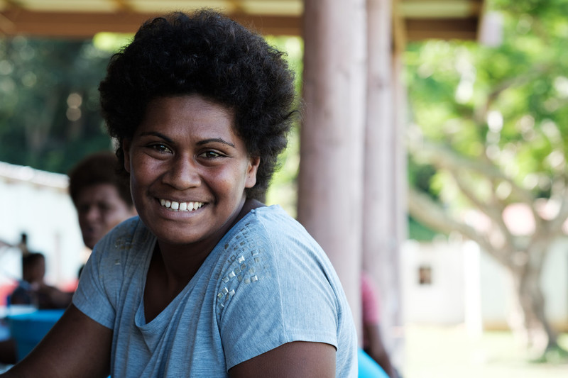 Woman smiling. 