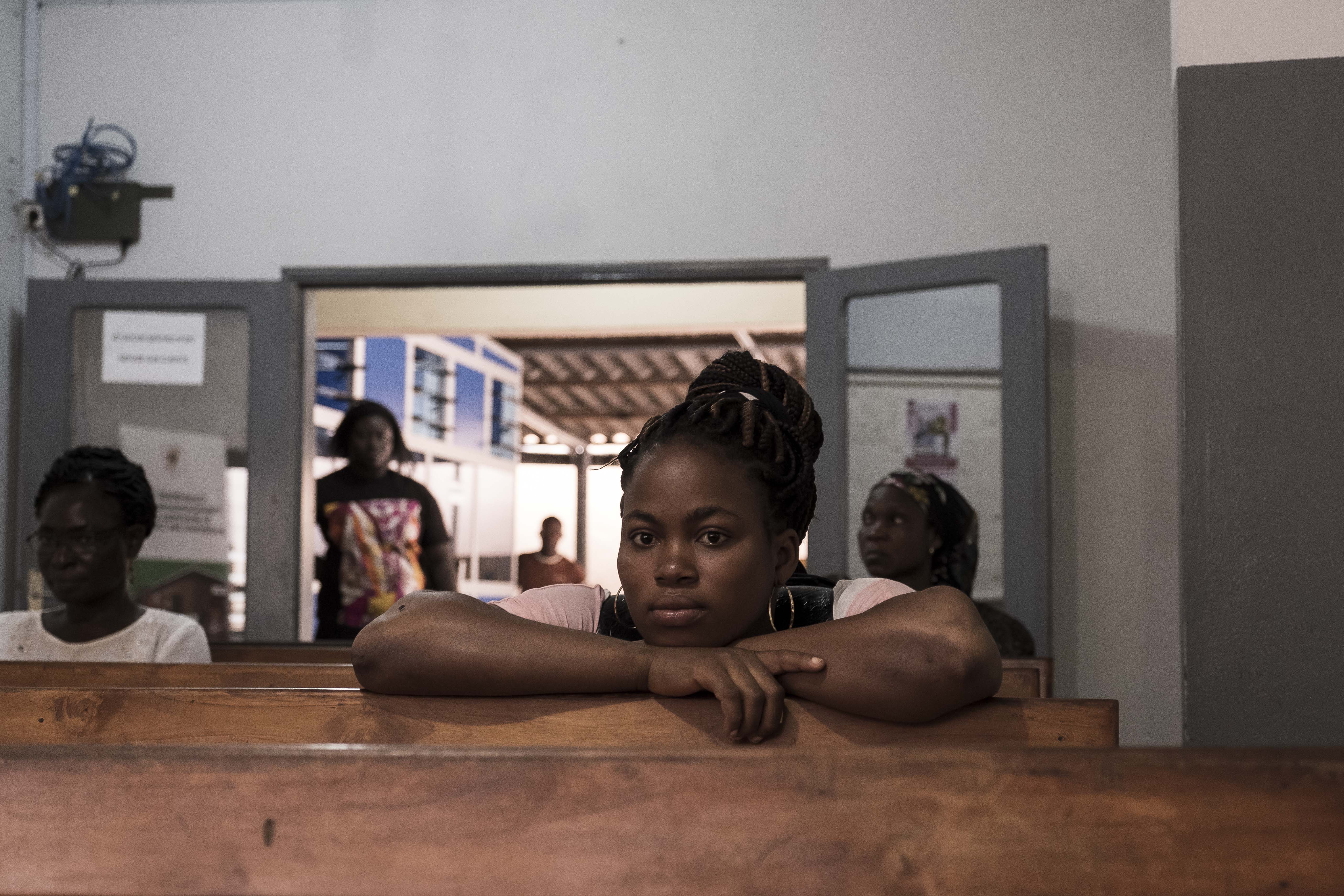 Grace M., 22, economics student, at a clinic during a follow-up appointment two months after her abortion in Cotonou, Benin