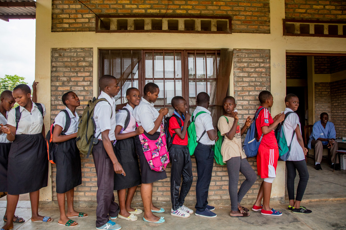 Young people at school. 