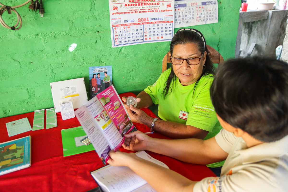 Blanca talks to a client