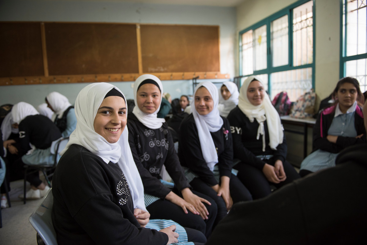 A group of teenage girls in Palestine 