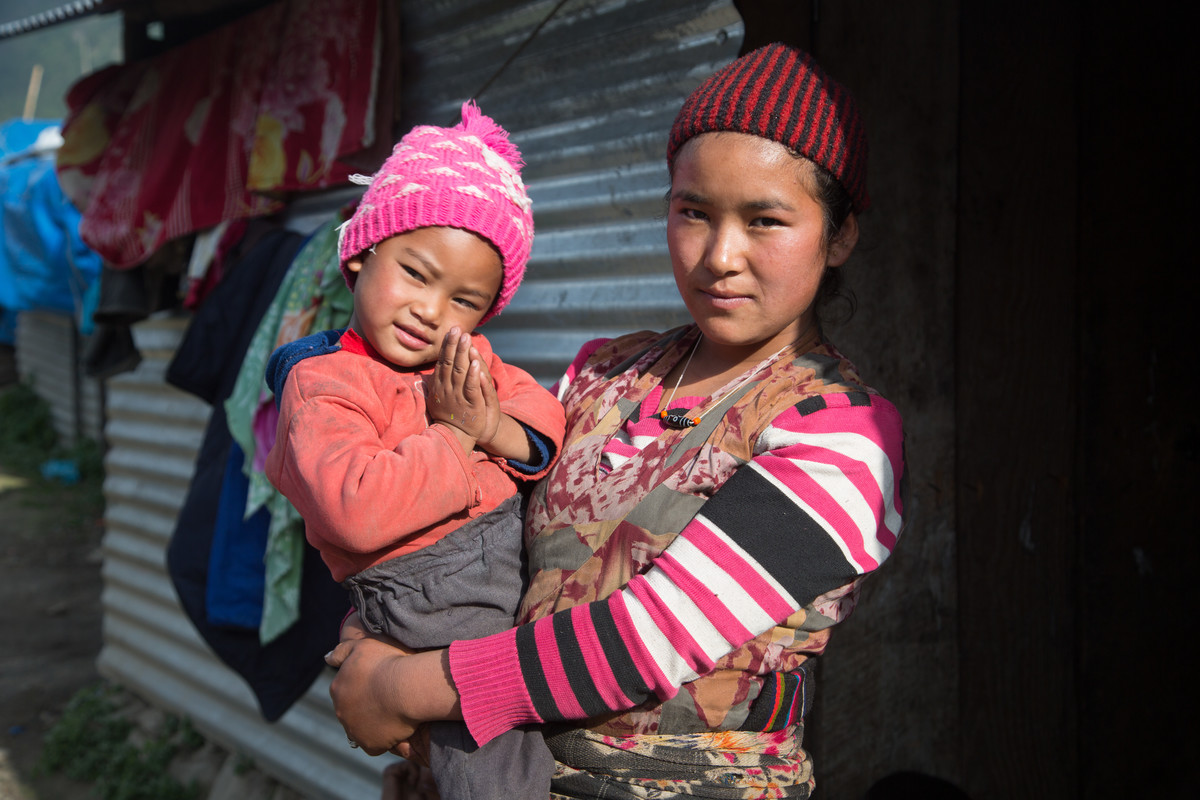 Young woman and her baby