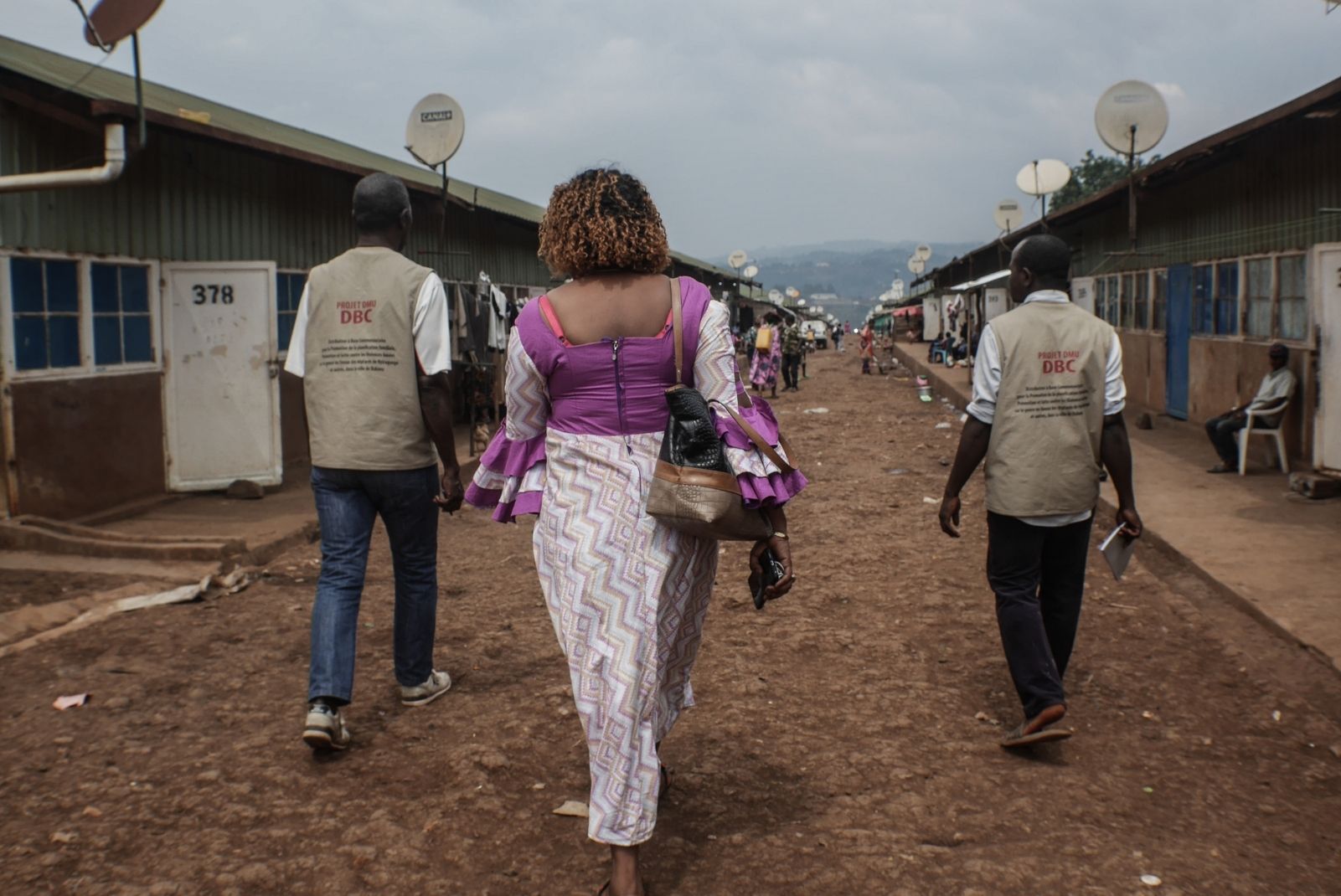 Dr Nyamalibu out in the field at a refugee camp