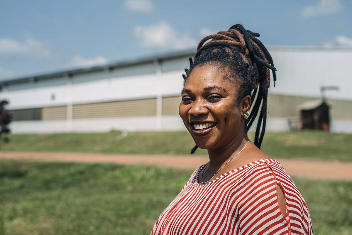 Smiling lady in Ghana