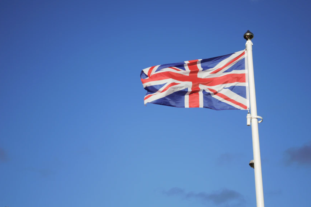 U.K flag on a pole