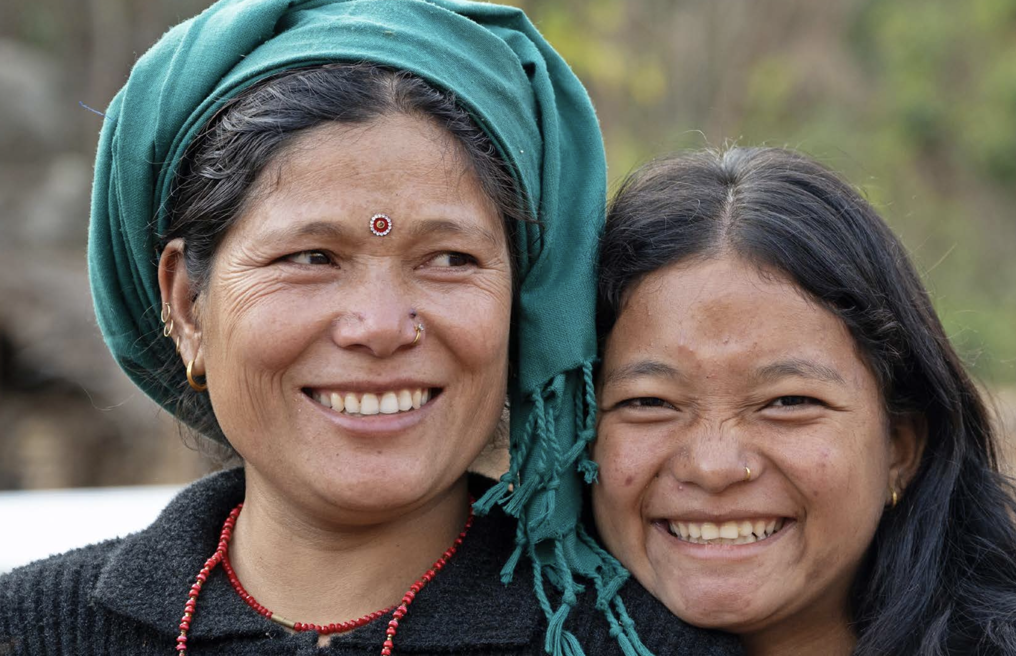 Two people smiling