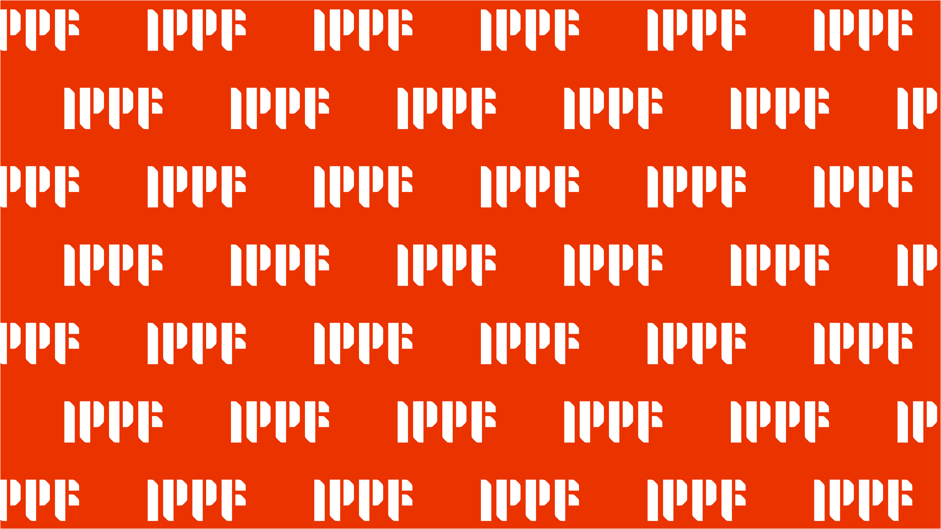 IPPF logo in a step and repeat pattern. White logo on a red background.