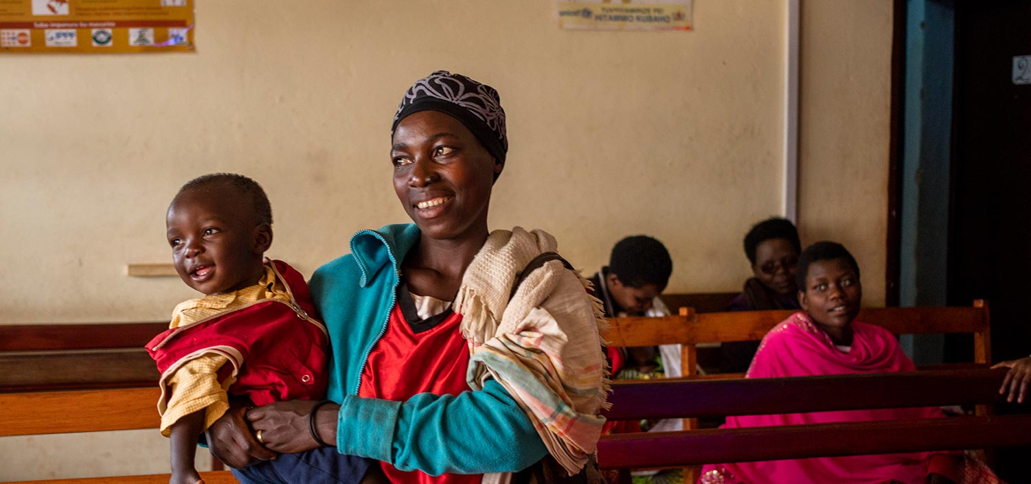 Lady and child smiling