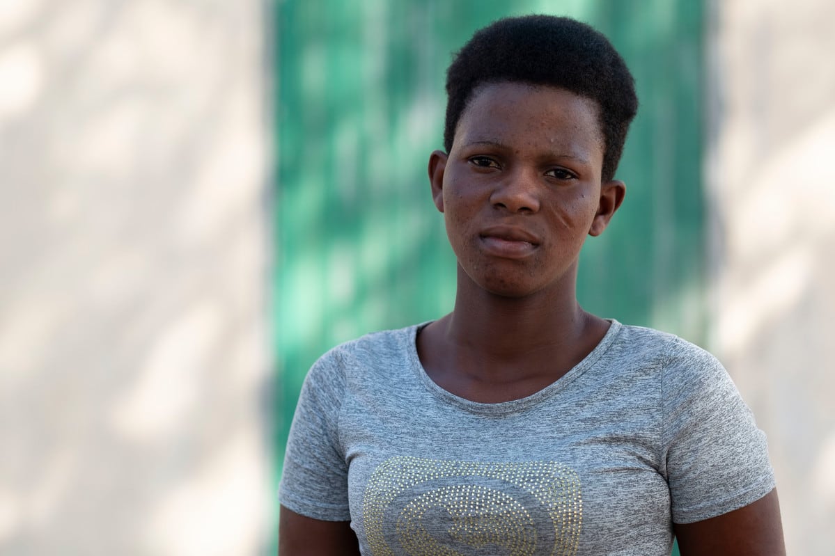 Dahide, a mother and trainee tailor in Togo