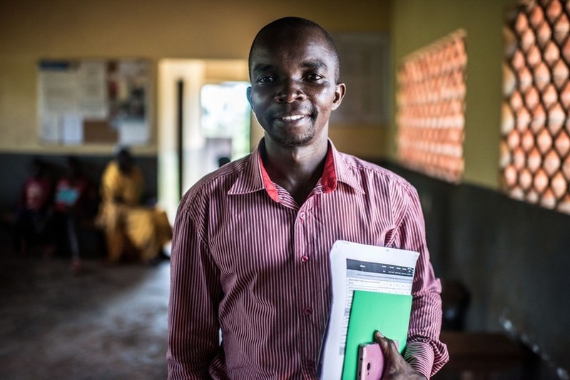 Jonathan Kizito Ssuka, a project officer for VODA Uganda at the Kitovo Health Center.
