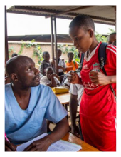 A young person receiving healthcare