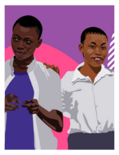 Illustration of two young people