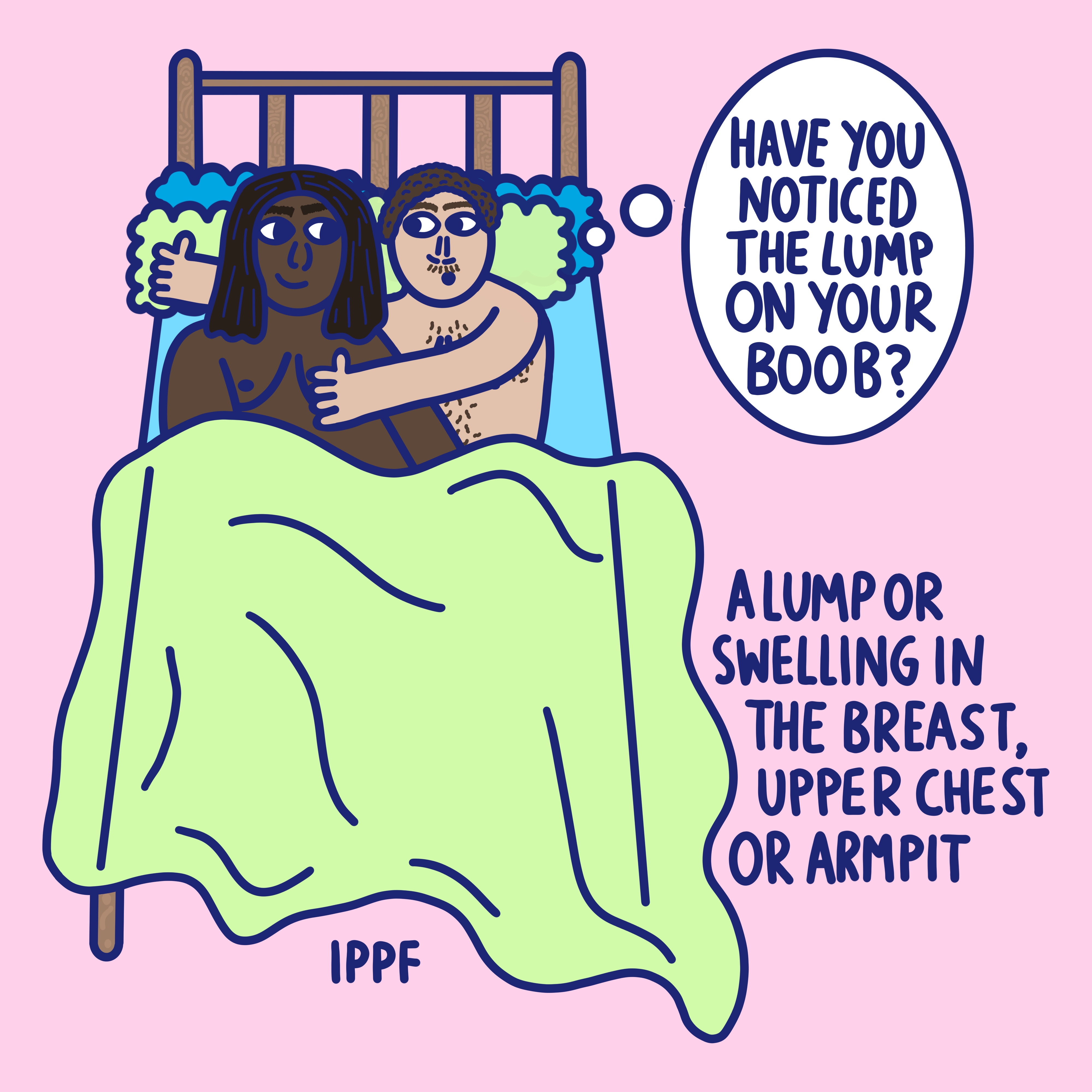 A lump or swelling in either armpit