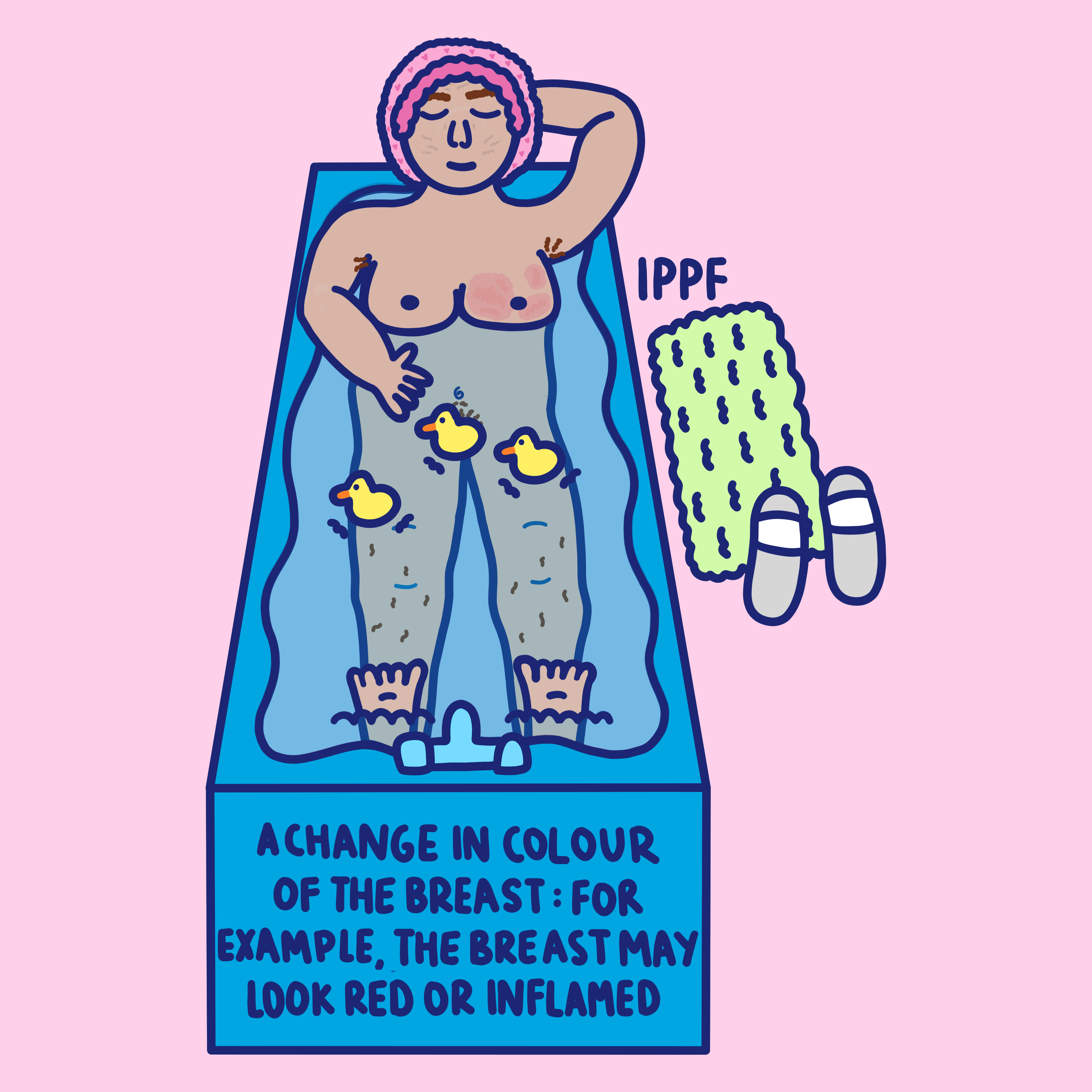 A change in colour of the breast