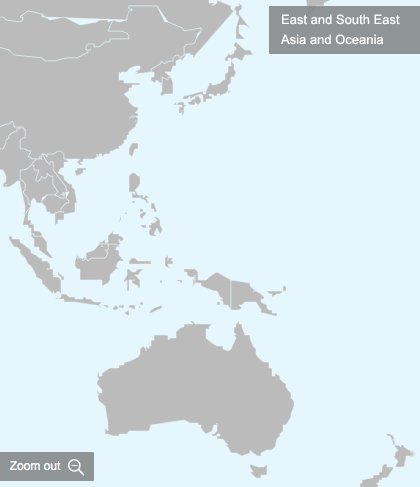 Region Map - East and South East Asia and Oceania
