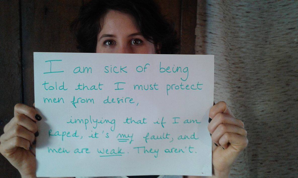 Belgium: "I'm sick of being told I must protect men from desire, implying that if I'm raped it's my fault"