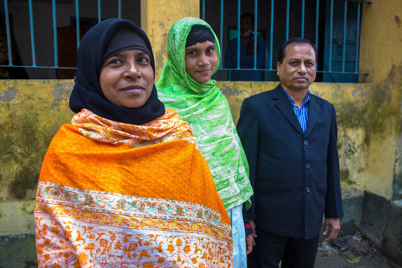 Mr. Binoy Kumar Sarkar, Ms. Salma Parvin and Ms. Khadija Khatun, say that around 20 villages and 100,000 people are covered by the facility. Recent flooding had a huge impact on the services and local community.  “We had to stand on chairs. Very few patients came to access services.”  