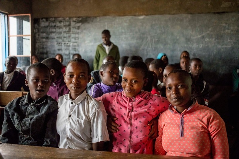 A group of young girls in the health club session.