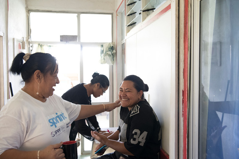 “The challenge is encouraging them to come forward, they keep hesitating because of the procedure. They have to expose their genital area. Twenty women might agree to come for pap smear and at the end only nine or ten will come forward,” says Vika. Eta waits for  her first pap smear at the Eua Hospital. 