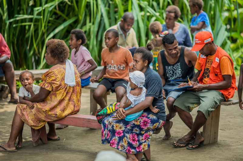 The mobile clinic is busy with people attending from the local villages. The clinic is a welcome opportunity for many locals who usually have to travel for hours to reach the nearest health centres.