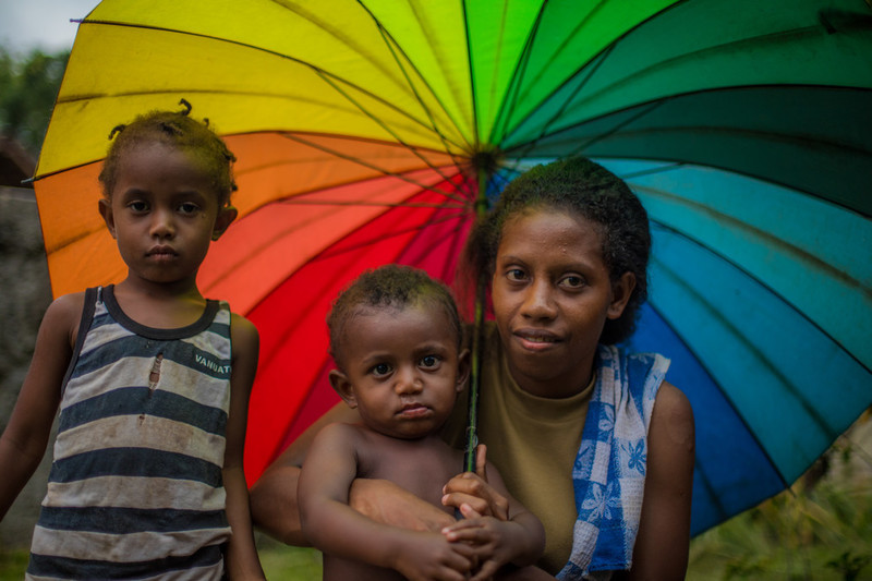 Many families are rebuilding their homes and planting new crops after many were destroyed by the volcanic ash. 