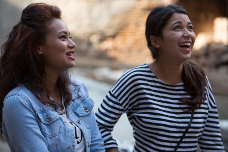 Youth volunteer and peer educators, Rita with Anjana, work with local young people living in Kathmandu. 