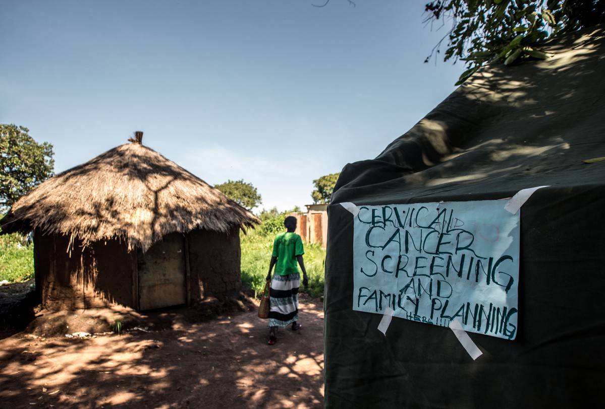 RHU's weekly outreach clinic in the village of Atega provides a variety of services including cervical cancer screening and family planning.