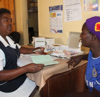 Agnes with a client