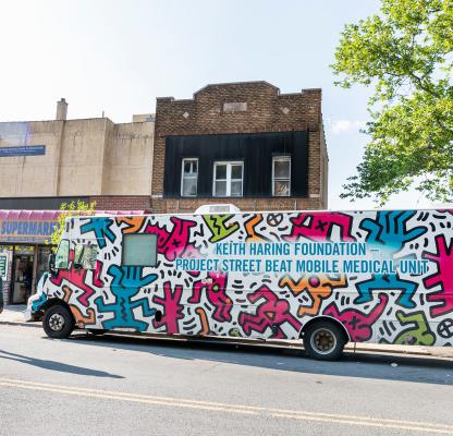 Keith Haring covered Project Street Beat mobile clinic in New York 