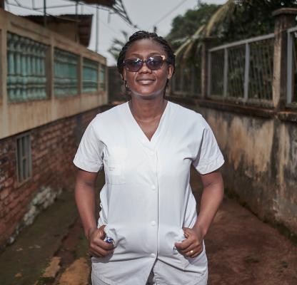 Aline a midwife at SOA clinic