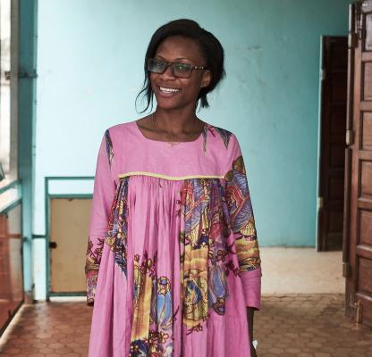 Eliane, Masters student at the Mimboman clinic in Cameroon