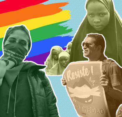 Pride flag, protesters and Chibok girls 