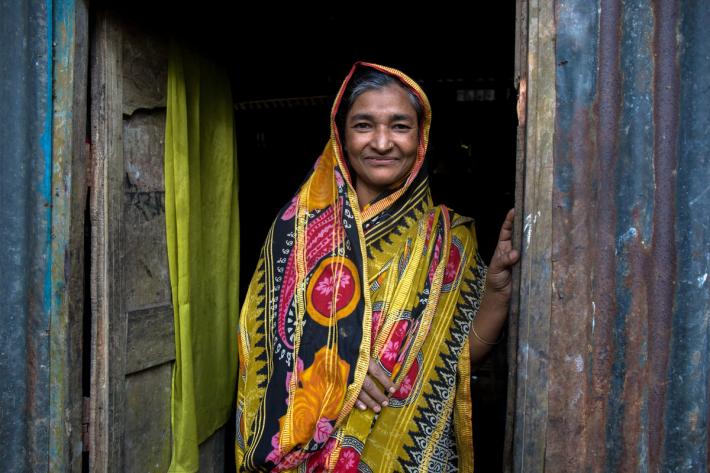 Auliya Khatun, 40, of Village Chandangatti, Union Daulatpur, at her home