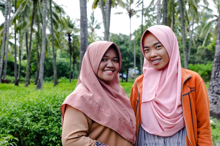 two adolescents, Indonesia