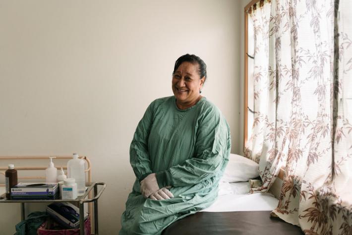TFHA nurse, Vika Finau, is part of the emergency response team. Often emergencies create opportunities that wouldn't have been there previously. Vika encourages the women she meets to have a pap smear.  