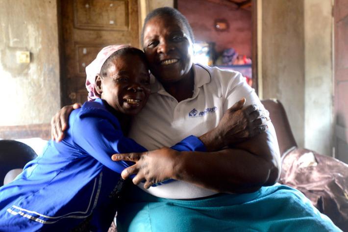 Palmira Enoque Tembe with Albertina Machaieie. “Amodefa counsels me through the difficulties in life,” Palmira says. “They help counsel me though my problems, my thoughts and worries. Sometimes I don’t know what to do when things get out of control, but Amodefa helps me through.”