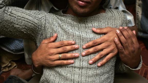 men hugging