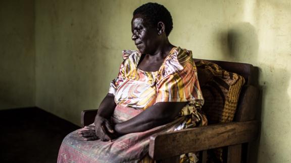 Margaret, who lost her daughter to an unsafe abortion, photographed at her home in Kasawo, Uganda.