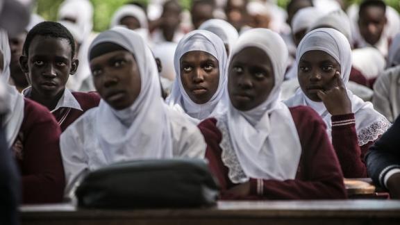 School girls receiving counselling from IPPF, Uganda