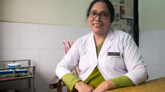 Ms. Lovely Yasmin, 51, Nurse Supervisor at Upazila Health Complex Belkuchi, Sirajgunj 