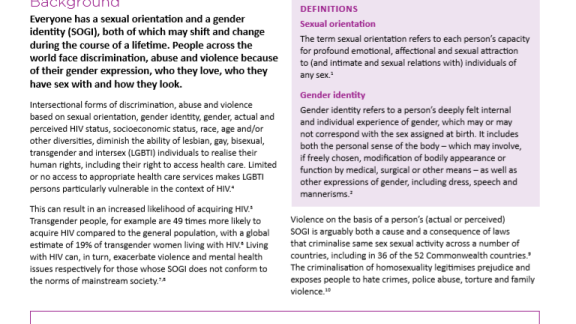 STOPAIDS Factsheet: Sexual orientation, gender identity and HIV