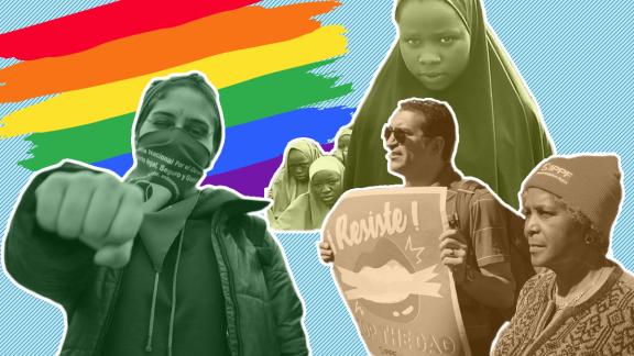 Pride flag, protesters and Chibok girls 