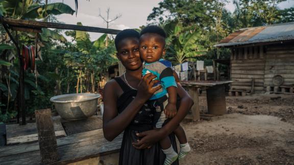 Gifty with her son, Ghana