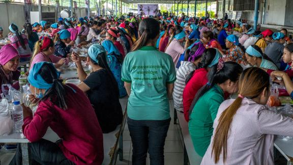 Large group of women at work 